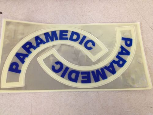 Glo-flex &#034;paramedic&#034; sticker fire rescue ems helmet crescents set for sale