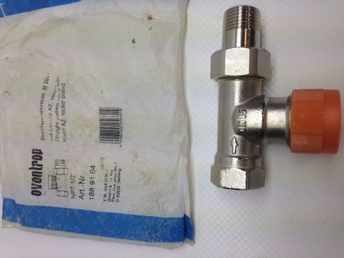 Oventrop Radiator Lockshield Valve - Straight Pattern 1/2&#034; NPT Nickel Plated NEW