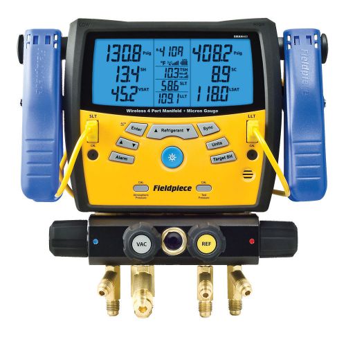 Fieldpiece sman 460 digital wireless 4-port manifold with micron gauge new! for sale