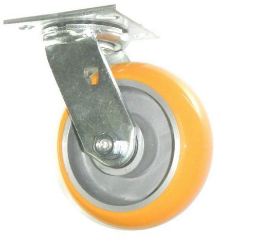 Heavy duty swivel caster with polyurethane on aluminum 6&#034; x 2&#034; 1000# capacity for sale