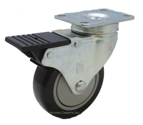 4P28PB 4&#034; Swivel Caster with Total Lock Brake, Polyurethane Wheel, 265 lb. Cap.