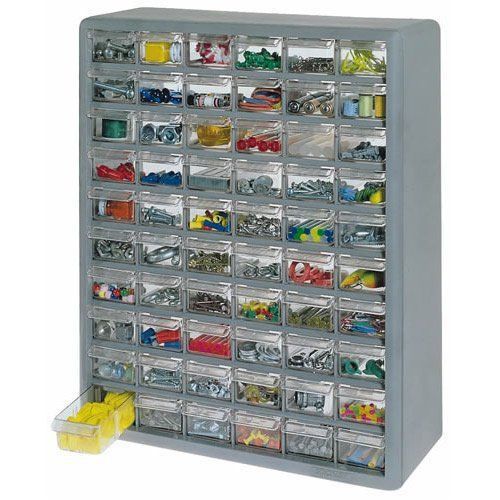 NEW 60 Drawer Organizer Bin Cabinet, Work Hobby Storage Bins Standing Wall Mount