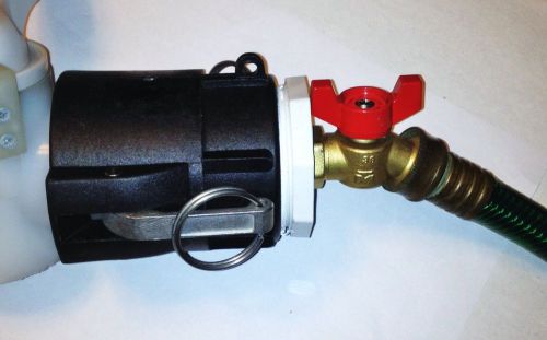 275 330 IBC Tote Tank Drain Adapter 2&#034; Camlock x1/4Turn BALL VALVE Garden Faucet