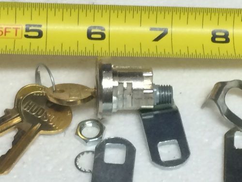 LOT OF 6 CAM LOCKS, KEYS &amp; RETAINING CLIPS - HUDSON LOCK CO. - EASY INSTALL