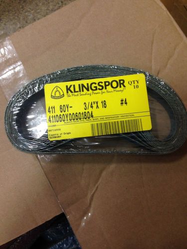 1950 Piece Klingspor 60 Grit 3/4&#034; x 18&#034; Blue Sanding Belts 411060Y00601804