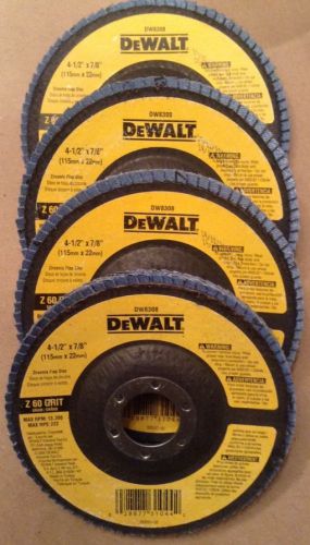 DEWALT DW8308 4&#034;X 7/8&#034; Z60 Zirconia Flap Disc (Qty.4)