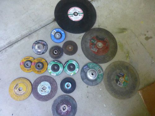 LOT OF 16 ABRASIVE CUTOFF WHEELS NORTON DEWALT FORNEYWALTER MANY SIZES