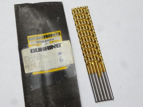 6 GUHRING #669-3.170 1/8&#034; Taper Length 130°SP HSCo Cobalt Twist Drills TiN Coat