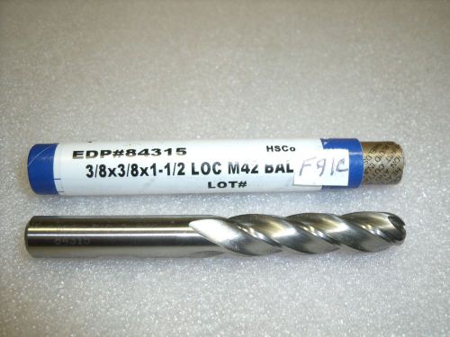 3/8” X 3/8” x 1-1/2” x 3-5/16” Fastcut M42 4 Flute Ball End Mill F91c