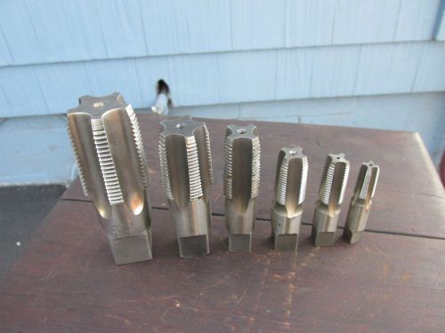 Pipe Taps NPT 6 Pc Lot ,VERMONT, MORSE,1&#039;&#039;, 3/4&#039;&#039;,1/2&#039;&#039;,3/8&#039;&#039; ,1/4&#039;&#039;,1/8&#039;&#039; HSS