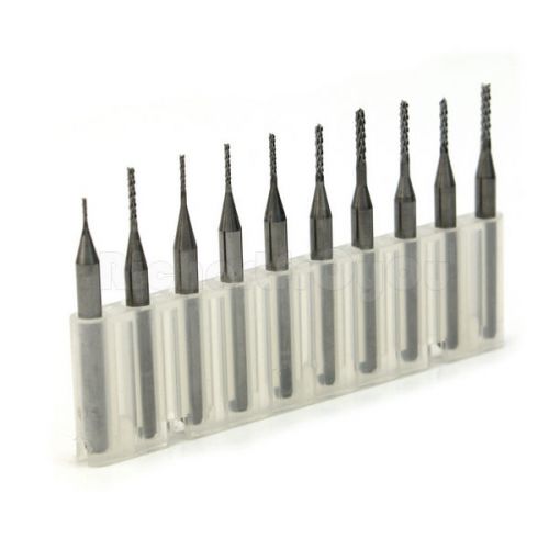 10Pcs 3.175mm Carbide End Mill Engraving Bits 0.6-1.5mm Cutting Edge For PCB CNC