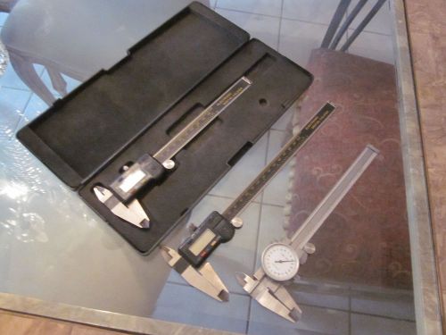 QTY THREE (2) Digital Electronic CALIPER 150MM &amp; 200MM (1)STANLESS HARDENED