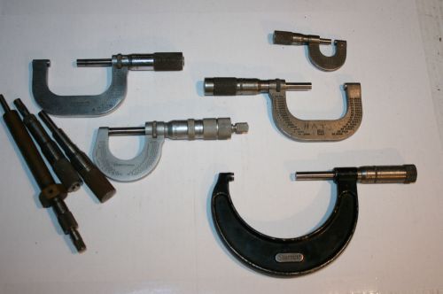 Older starrett brown &amp; sharpe craftsman micrometer lot 8pcs for sale