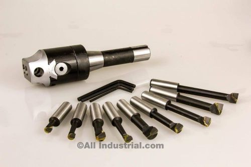 2&#034; boring combo set includes head r8 shank &amp; 1/2&#034; bars kit for bridgeport mill for sale