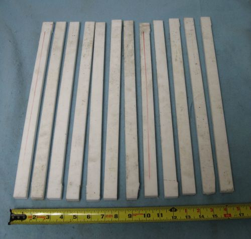 Teflon PTFE 12 Pieces, 9 Lbs, 1&#034; Thick x .5&#034; x 18&#034; Cut Plastic Ends