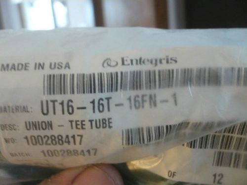 Lot of 11 New Entegris UT16-16T-16FN-1 Sealed Fluoroware Union Tees