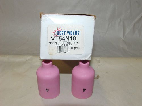 Best welds vt54n18 1/4&#034; nozzle alumina for gas lens size #4 qty. 2 for sale