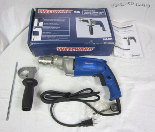 Westward Pistol Grip Electric Drill 120V 850 RPM 8.0 Amps Keyed 1/2&#034; Chuck Size