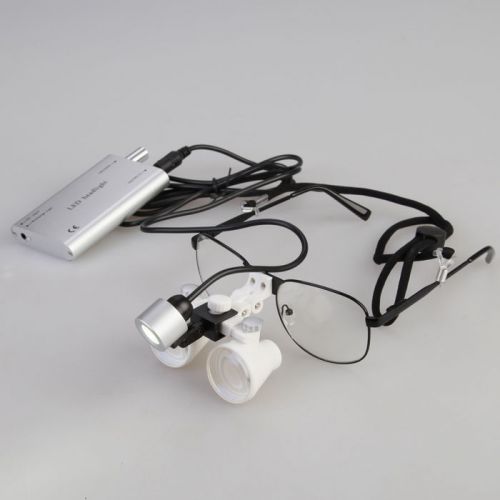 3.5x dental surgical binocular loupes white &amp;led head light lamp from usa ++usk for sale