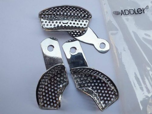 2X ADDLER  Dental Jaw Impression Perfurated Partial half Rim Locked Treys