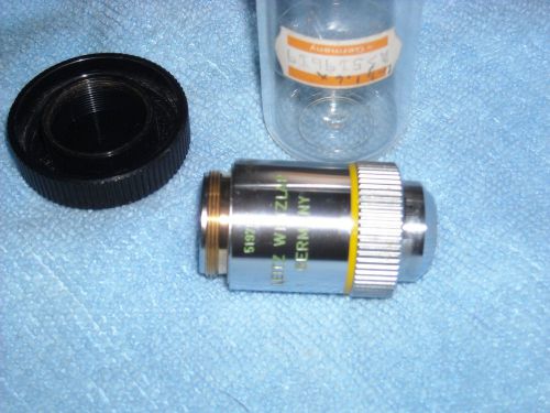 Leitz wetzlar microscope objective lens_16mm_10x_ef10/0.25_phase contrast_w/case for sale