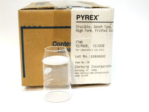 PYREX Crucible Gooch Type High Form Fritted Disc 12 Each New Box Corning