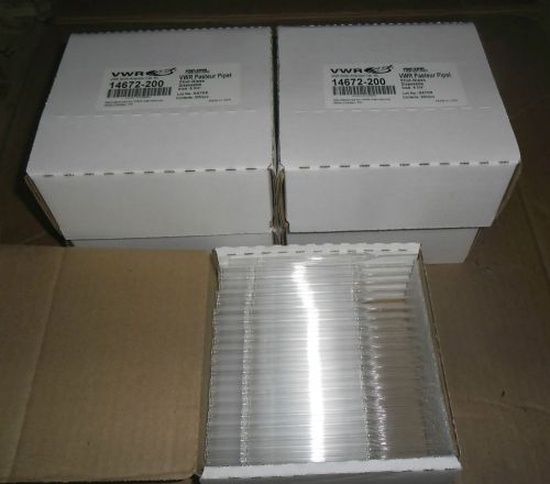 VWR 14672-200 Pasteur Pipet 5 3/4&#034; 5packs of 200 each