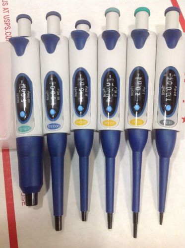 Set of 6 biohit mline single channel pipette m10,m20,m100,m200,m1000,m5000 #5 for sale