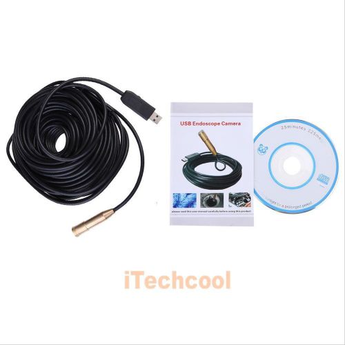 14.5mm 20M 4 LED USB Borescope Endoscope Inspection Snake Tube Pipe Camera #T1K