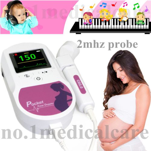 Color LCD Fetal Doppler + 2Mhz Probe,free gel+ eraphone, Sonoline C