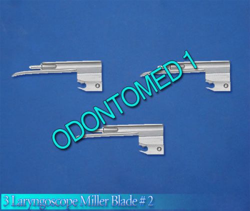 3 miller laryngoscope blades # 2 surgical emt anesthesia for sale