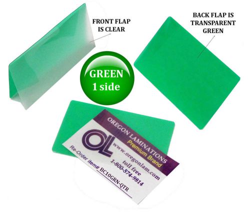 Green/clear business card laminating pouches 2-1/4 x 3-3/4 qty 25 by lam-it-all for sale