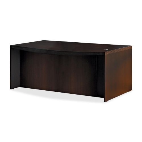 Aberdeen Series Laminate Bow Front Desk Shell, 72w x 42d x 29-1/2h, Mocha