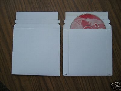 200 NEW WHITE 6&#034; CARDBOARD CD &amp; DVD MAILERS