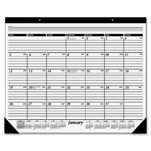 Nonrefillable 12-Months Desk Pad Calendar - Monthly - 24&#034; x 19&#034; - 1 Month Single