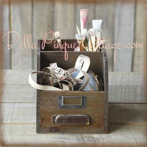 Romantic Prairie Style Desk/Desktop Organizer ~*~ Vintage Chic from Bella Pinque