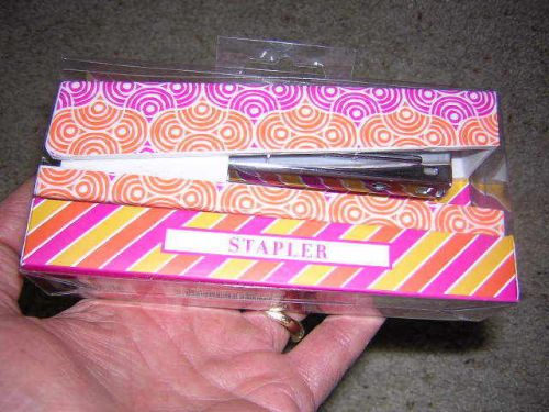 JONATHAN ADLER PSYCHEDELIC STAPLER sealed DESK ACCESSORY orange &amp; plum #131851