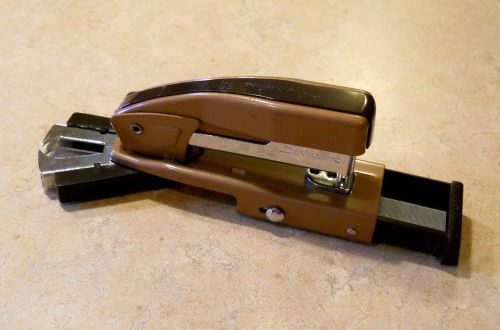Vintage swingline 95 stapler tan brown built in staple remover storage retro mcm for sale