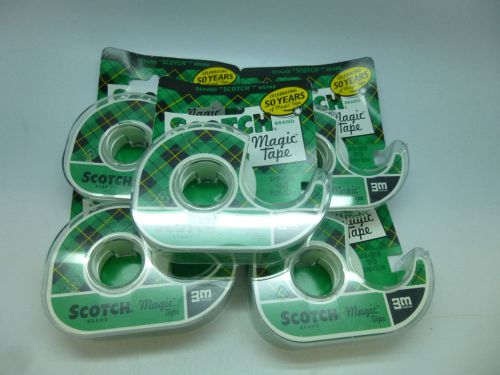 Scotch Magic Tape 3/4&#034; Dispenser 650&#034; Each 5 Pack