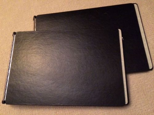 2 Ledger Binders - leatherete-  11&#034; X 17&#034; 2&#034; Capacity