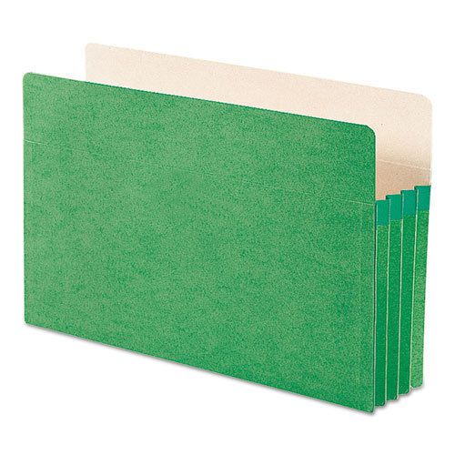 3 1/2 inch accordion expansion colored file pocket, straight tab, legal, green for sale