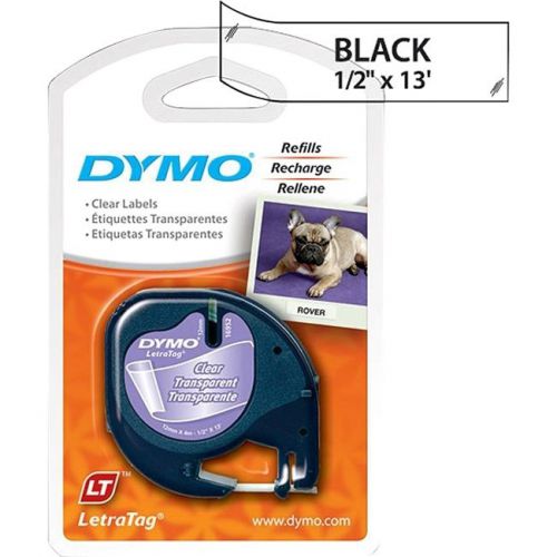 DYMO 16952 LABEL, LETRA TAG, CLEAR1/2&#034;x13&#039;