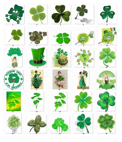 30 Personalized Return Address Labels Clover, Irish. choose one picture {c1}