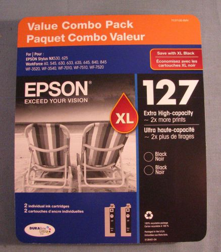 GENUINE EPSON COMBO PACK 127 XL EXTRA HIGH CAPACITY BLACK INK (2 CARTRIDGES)