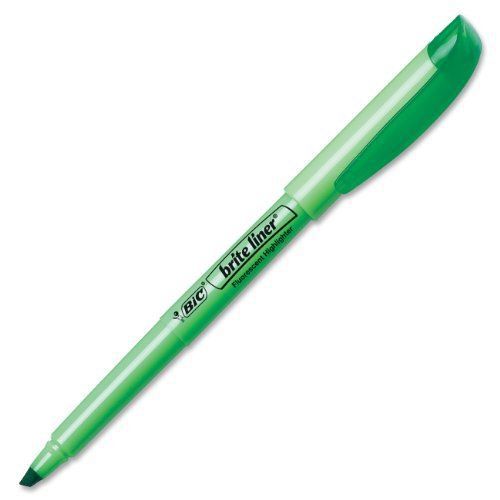 Bic Brite Liner Highlighter - Chisel Marker Point Style - Fluorescent (bl11gn)