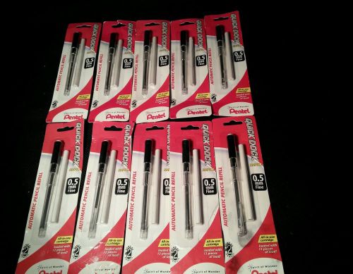 NEW lot of 10 Pentel Quick Dock 0.5mm Mechanical Pencil refill refills school #2