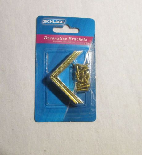 3 Schlage C9321 B3 1 -1/2&#034; x  1/2&#034; Decorative Bracket BRIGHT BRASS