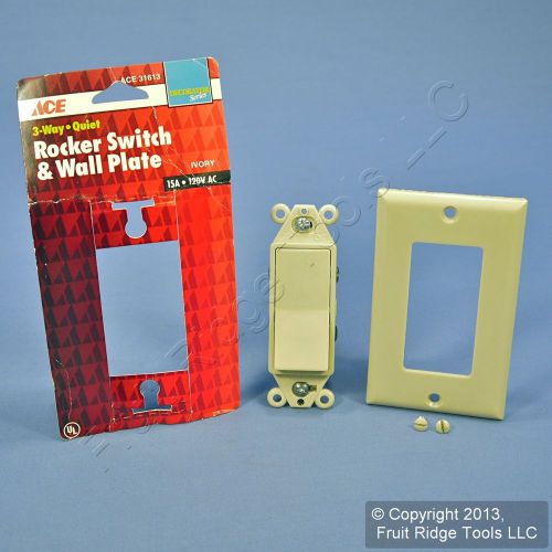 Ace Ivory Decorator 3-Way Rocker Switch 15A 277V 31613