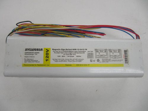 NEW Sylvania MSB-12-0412-TP 120V Fluorescent Ballast (1/2) T12/RS/HO/800mA Lamps