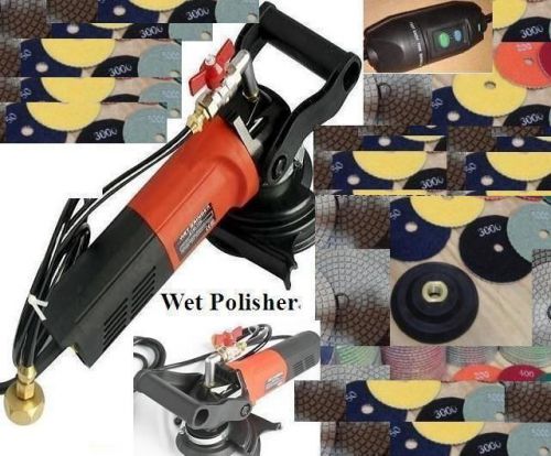 4&#034; Variable Speed Concrete Cement Wet Polisher Diamond 35 Pad FREE SHIP Granite